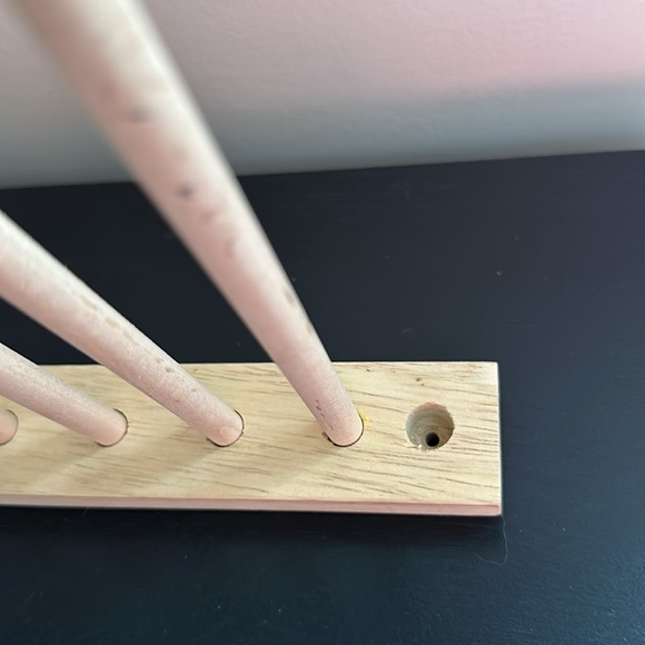 Wooden Peg Holder Stemware Bar Glasses Rack Natural Wood Kitchen Storage - Picture 4 of 4